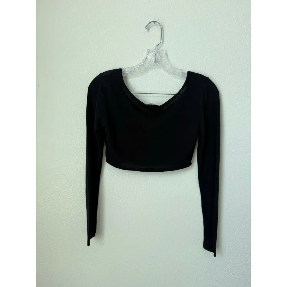 Revolve Superdown Jasmina Knit Top Black Size Small